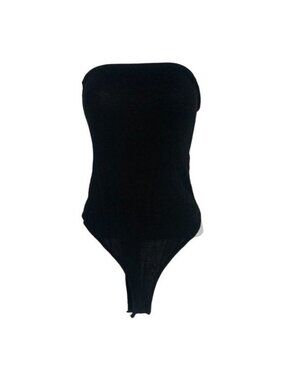 Strapless Black Bodysuit Size 6 By Nasty Gal Collection Viscose & Elastane Blend